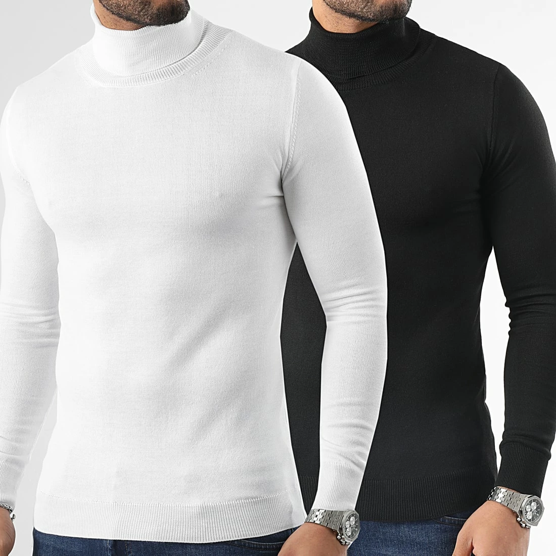 Grosses soldes ⌛ Lot De 2 Pulls Col Roulé 1006 Noir Beige de LBO ⭐ 3 Grosses soldes ⌛ Lot De 2 Pulls Col Roulé 1006 Noir Beige de LBO ⭐