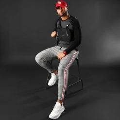 Meilleur prix 🧨 Tee 👕 Shirt Manches Longues Raglan 48-1 Noir Gris Anthracite de LBO ✔️ -France LBO Soldes Boutique lbo 89838 FAB SHALBO 48 1 20201229T152247 03